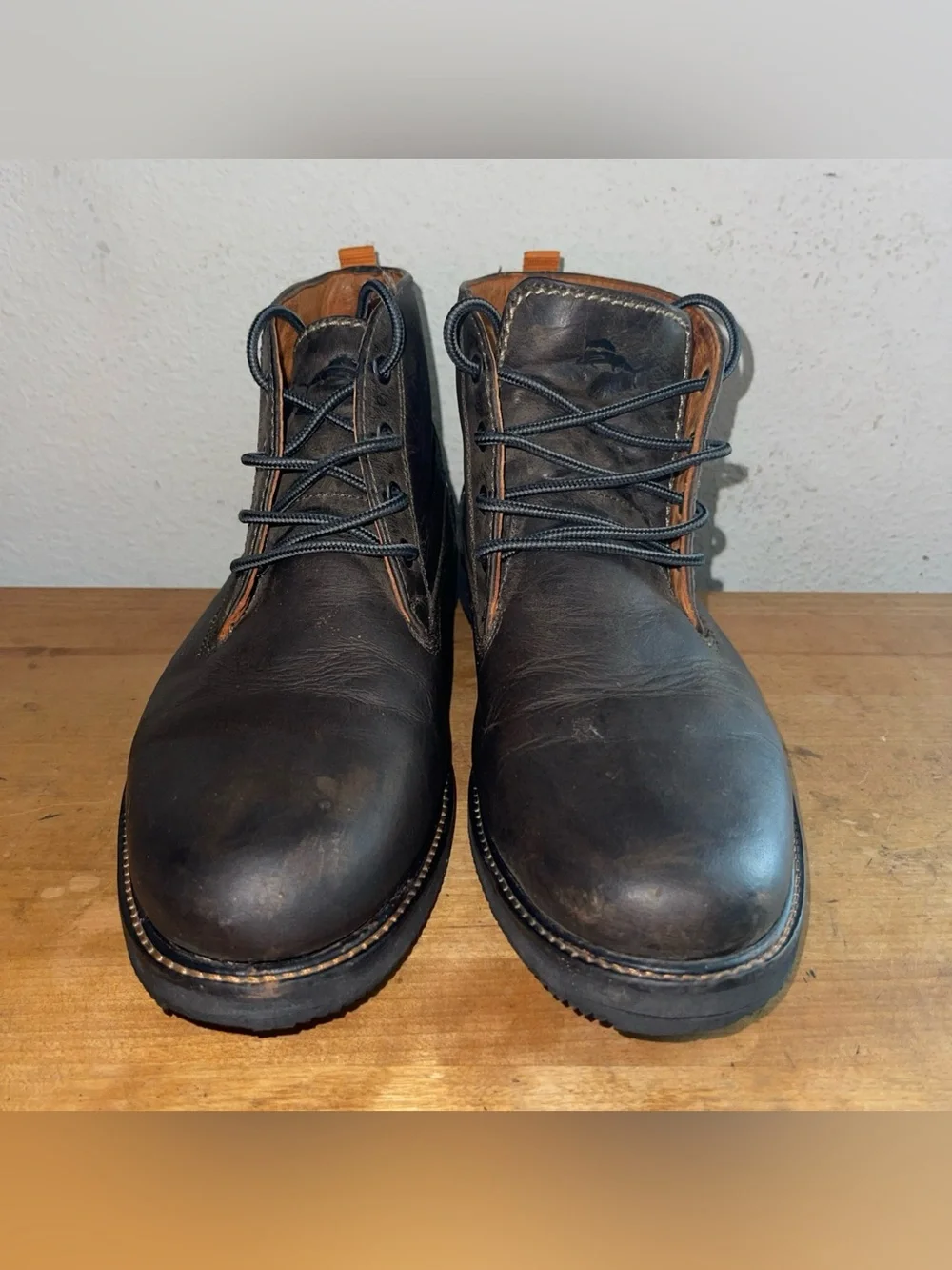Tommy Bahama Edisto Brown Leather Chukka City Preppy Boots Mens Size 8 M